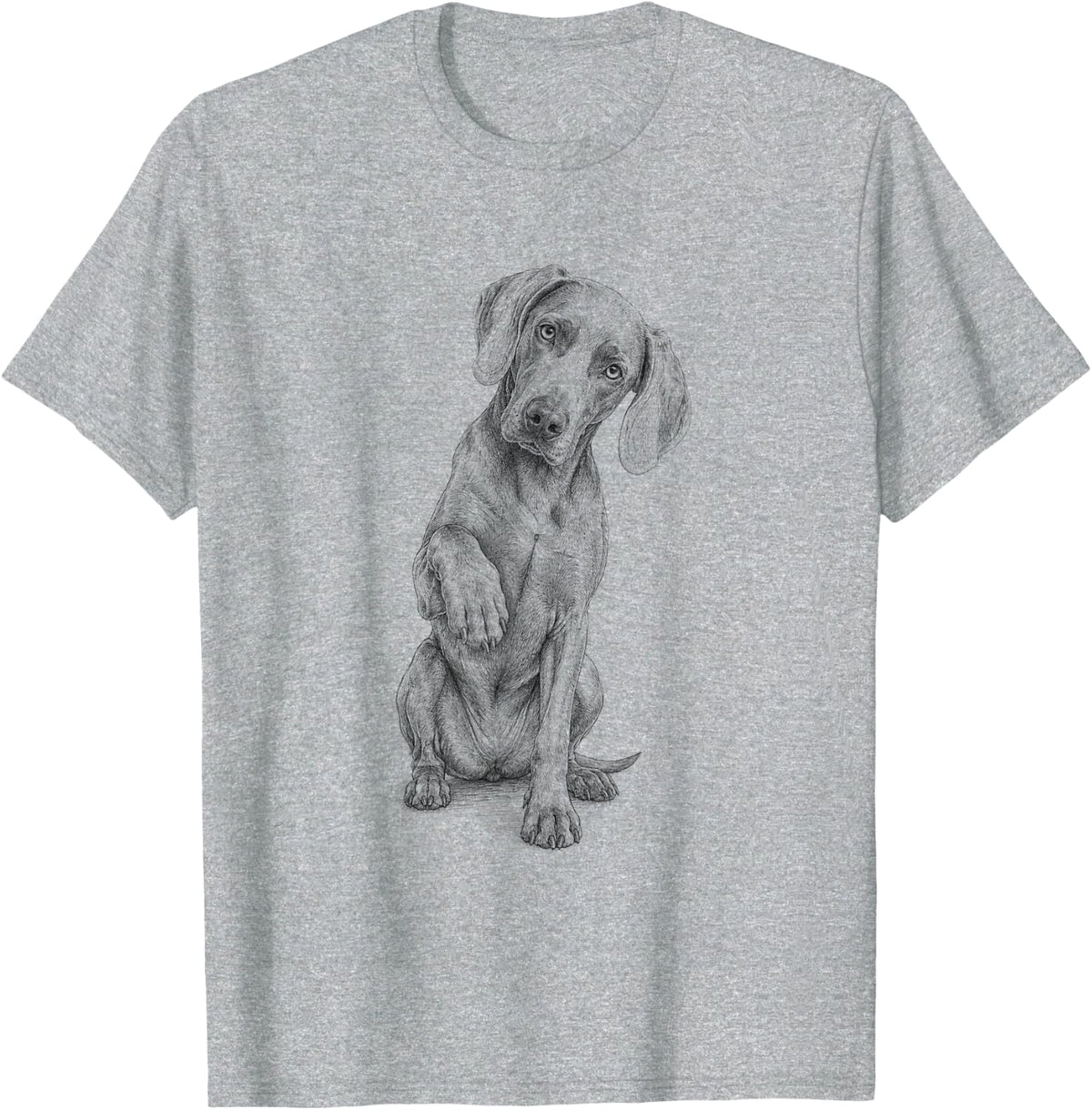 Weimaraner Sketch Graphic T-Shirt - Heather Grey