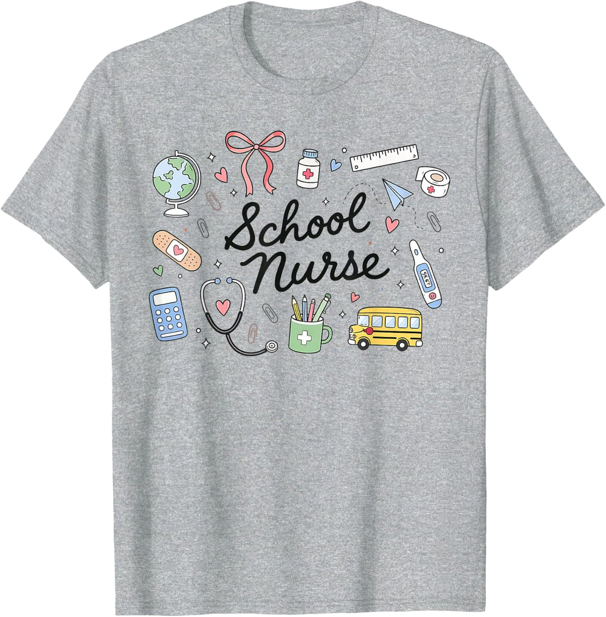 School Nurse Appreciation Back to School RN School T-Shirt - Heather Grey