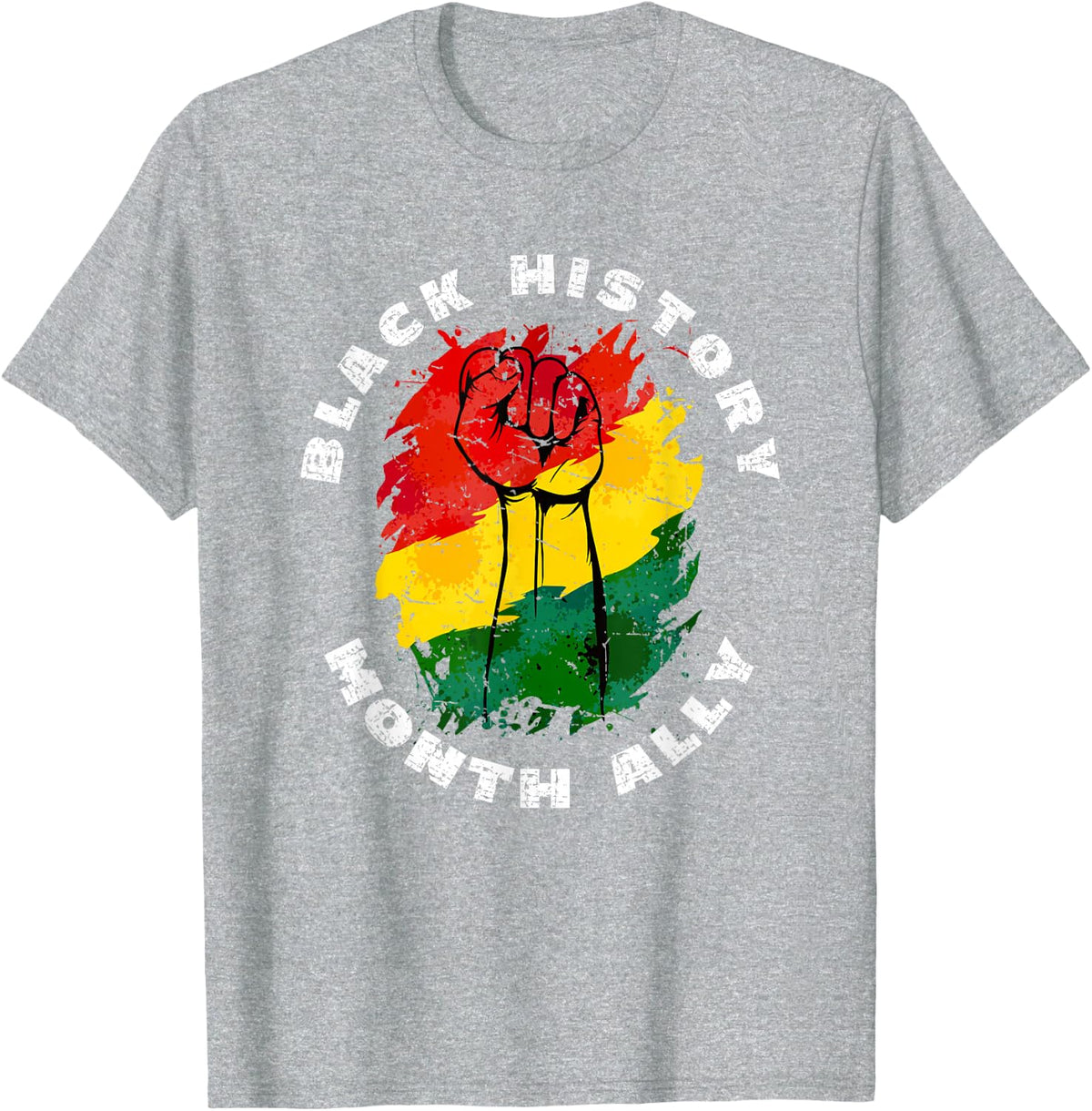 Black History Month Ally T-Shirt Tees for African American Pride Celebration - Heather Grey