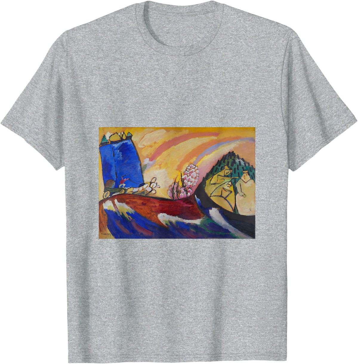 Kandinsky Painting WIth Troika T-Shirt - Heather Grey