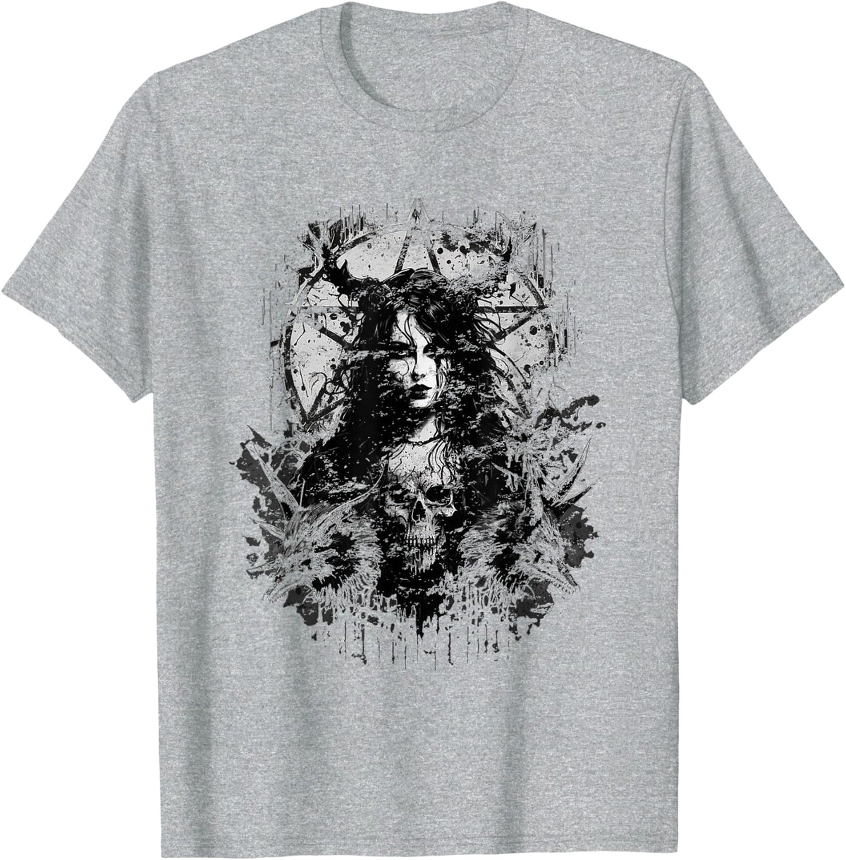 Gothic Aesthetic Satanic Grunge Dark Magic T-Shirt - Heather Grey